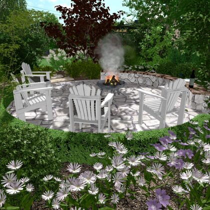 návrh zahrady - ohniště